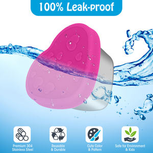 Multi-functional 2.1 oz Small Heart Shaped Stainless Steel Salad Dressing Container Reusable <b>Meal</b> <b>Prep</b> Sauce Cup Bento <b>Box</b> - Product Image 5