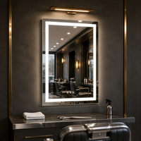 Station de coiffure moderne de luxe avec miroir LED et rangement pour salon de beauté - Mobilier commercial