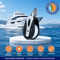 Poulie simple en acier inoxydable 304 pour câble marin 6-8mm, bloc pivotant avec rouleaux en nylon 40mm, accessoires de quincaillerie pour yacht et bateau