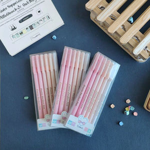 X615 Morandi 6er-Set neutrale schwarze Signatur-Gelschreiber 0,5 mm Blau Gold Rosa Rot Tinte Kunststoff B Schüler Schreibwaren Bürobedarf - Product Image 1