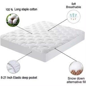 Di alta qualità in cotone 100% ipoallergenico morbido letto di protezione trapuntato coprimaterasso coprimaterasso bianco coprimaterasso - Product Image 5