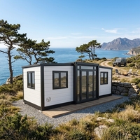 Maison conteneur préfabriquée mobile extensible à double aile, à isolation acoustique et à haute efficacité énergétique, entièrement meublée