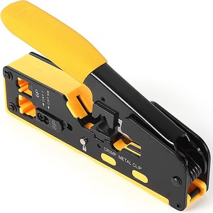 Herramienta de crimpado de cables 6P 8P Cat5e Cat6 Cat7 RJ45 con mango de agarre suave, construcción de acero de grado industrial - Product Image 1