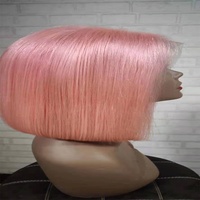 Fournisseurs chinois Alibaba, dropshipping en ligne, étiquette privée, perruques courtes en dentelle transparente de couleur violette, rose, marron, orange, bleu, vert
