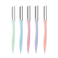 Rasoir à sourcils en acier inoxydable écologique, lame inclinée, multicolore, pour la précision et le modelage des poils du visage, idéal pour les extensions de cils