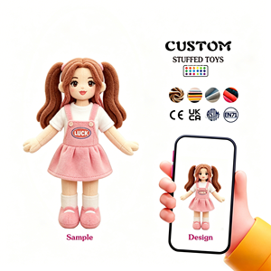 Bambola di Peluche Ragazza dai Capelli Blu con Due Coda di Cavallo, Vendita Diretta dalla Fabbrica, Alta Qualità Realistica, Giocattolo Personalizzato - Product Image 3