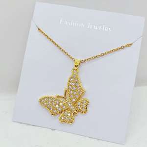 Vente chaude Plaqué Or En Acier Inoxydable Collier Femmes Ras Du Cou Colliers Plein Zircon Pendentif Collier - Product Image 2