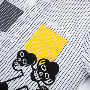 Bán Buôn Mới Giản Dị Mùa Hè Chất Lượng Cao Chắp Vá Sọc Boxy Phù Hợp Với Người Đàn Ông Của Áo Sơ Mi Với Tùy Chỉnh In Ấn Và Thêu - Product Image 5