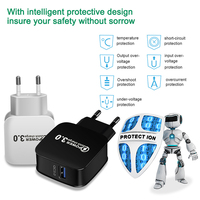 Adaptateur mural USB Yaffis Fast QC3.0 à charge rapide 5V/2.4A avec protection OTP/OVP 12W