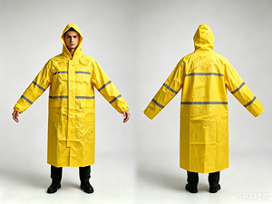 Fabrikpreis Langer Regenmantel Wasserdichter Reflektierender Regenmantel für Herren PVC Packbarer Regenponcho Jacke Regenbekleidung - Product Image 2
