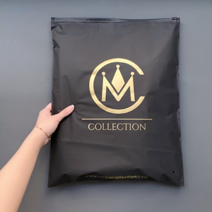 35x45cm Luxury Black Zipper Bag Custom Gold Logo Privacy Protection Lingerie Underwear Apparel Packaging Zipper Storage Bag - Product Image 2