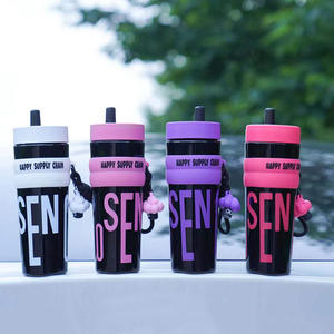 Gobelet à eau sport en plastique PC à grande capacité, résistant aux hautes températures, simple, portable, pour voiture, motivant - Product Image 5