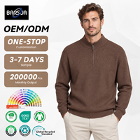 Pull côtelé à col montant pour homme, en matière recyclée GRS, vente en gros d'usine, tricotage OEM