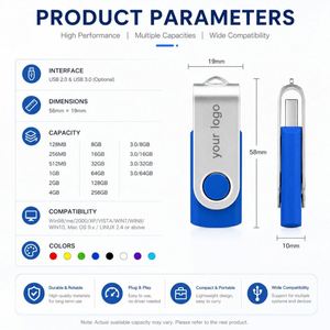 Custom Logo Flash Swivel Metal Promotional <b>Memory</b> Stick Corporate <b>Gift</b> Usb Drive - Product Image 4