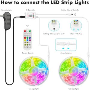 Guirlandes lumineuses de Noël en gros, bande LED RGB étanche avec télécommande sans fil pour la maison et la chambre - Product Image 6