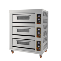 Équipement de cuisine commerciale grand four à gaz à 6 plateaux à 3 couches pour la cuisson du pain dans les boulangeries