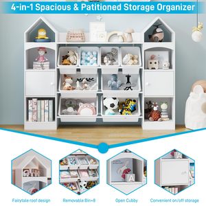 Trẻ Em Của Phòng Bằng Gỗ Đôi Cửa Lâu Đài Hình Dạng Trẻ Em Của Đồ Chơi Lưu Trữ Tổ Chức Tủ Cho Sách Phòng Khách - Product Image 4