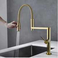 2026 Style Luxe Doré 360 °   Robinet de cuisine à jet rotatif avec valve en céramique à un seul orifice pour le lavage de la vaisselle