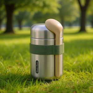 Black+Blum Food Flask Contenedor térmico de acero inoxidable para almuerzo, 350 ml, con cuchara para comidas sobre la marcha - Product Image 3