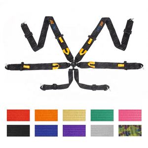 WZSEAHI ユニバーサル JDM 3インチ 6点式カムロック式シートベルト ポリエステル製クイックリリース レーシング安全ハーネス - Product Image 1