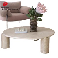 Table basse en pierre naturelle de style nordique Wabi-Sabi moderne, mobilier de maison, style designer, hôtel, maison d'hôtes, salon, naturel