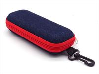 Étui de rangement moderne pour lunettes de soleil en tissu jean, unisexe, coloré, avec fermeture éclair, boîte à lunettes portable, coque rigide, protection pour lunettes