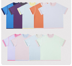 เสื้อยืดเปล่าสองชั้นสองสี ขายส่ง สำหรับผู้ชาย ผู้หญิง ยูนิเซ็กซ์ ทรงโอเวอร์ไซส์ เนื้อผ้านุ่มเย็นสบาย น้ำหนัก 280 กรัม เสื้อยืดแบบหนา รับสั่งทำ - Product Image 6