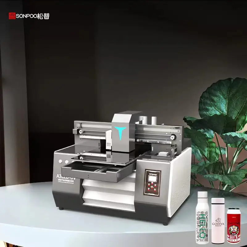 เครื่องพิมพ์ยูวีแบนขนาด A3 ลายนูนฟิล์มด้านหลังแบบกําหนดเอง DIY ชาร์จสมบัติเครื่องพิมพ์การผลิตเคสโทรศัพท์มือถือ
