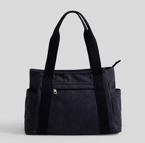 Sac fourre-tout en toile grand format avec logo personnalisé, sac bandoulière décontracté, bagage tendance pour les vacances d'été, sac de voyage, sac de shopping - Product Image 2