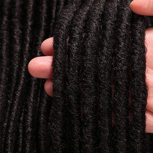 Meilleur Prix – Extensions de Cheveux Synthétiques Noirs Lisses Fausses Locs au Crochet, Dreadlocks, <span class=keywords><strong>Tresses</strong></span> Africaines Pré-bouclées pour Femmes - Product Image 3