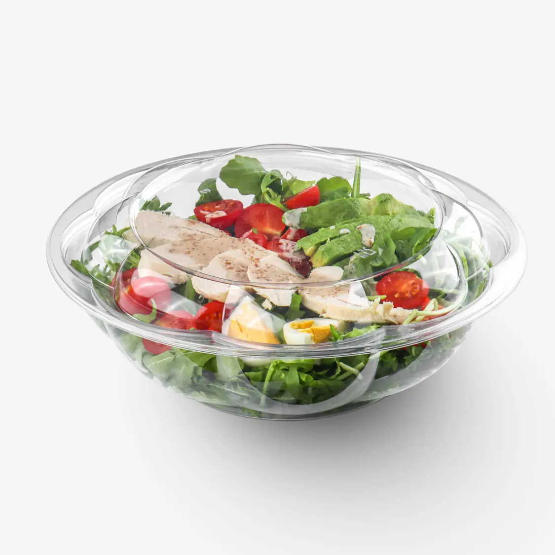 Selamat datang untuk menyesuaikan 18OZ 24OZ 32OZ 64OZ plastik kotak buah dan sayuran, RPET mangkuk salad sekali pakai
