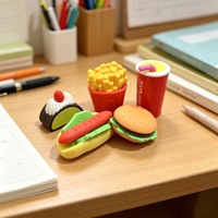 Gommes créatives Bento en forme de sushi, crème glacée et beignets, gommes en caoutchouc réalistes en forme de nourriture, emballées en boîte pour les élèves du primaire