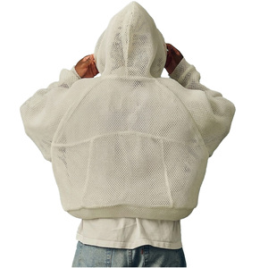 Custom Summer Air Mesh Zipper Hoodie 3D Breathable Casual Sport Streetwear Jacket Lightweight <b>Fishnet</b> High Quality Men's - Product Image 2