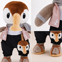 Peluche personnalisée en forme de canard, personnage inspiré d'un dessin, mascotte douce sur mesure pour cadeau promotionnel