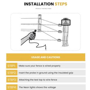 Тестер электрических изгородей Lydite 6 Neon Lights 10KV, не требует батареек - Product Image 6