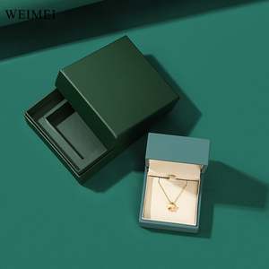 Caja de embalaje de joyería verde WEIMEI, venta al por mayor de gama alta, diseño personalizado, Cajas de Regalo, anillo colgante, exhibición - Product Image 4