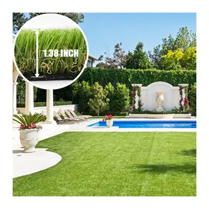 8 Years warranty High quality Eco 1.38 inch Landscape Synthetic turf M shape Home garden Decoration Artificial grass lawn