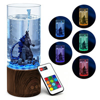 Lampe en résine personnalisée King Monster Go.dzil.la, veilleuse monstre avec base rotative, décoration d'intérieur, cadeau pour lui, amis, fans, collectionneurs