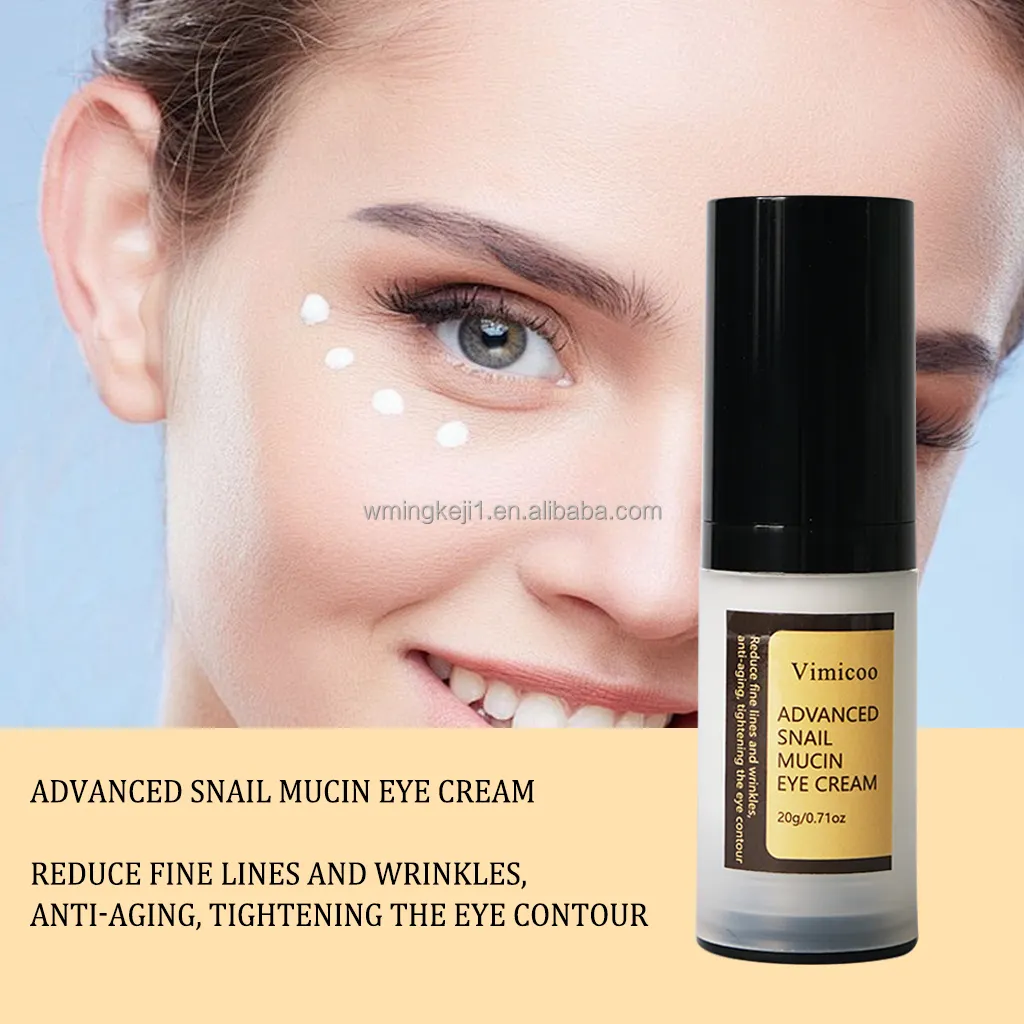 Crème pour les yeux coréenne avec sécrétion d'escargot filtrée et peptidique, crème pour les yeux raffermissante pour le contour des yeux, anti-rides et anti-âge