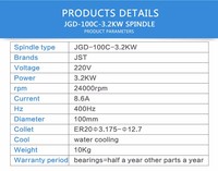 Poros listrik Motor berpendingin air sistem 220V 380V poros listrik opsional untuk pengukir CNC dan mesin bor