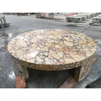 Meubles en pierre table basse violette socle bas marbre salon luxe naturel personnalisé table basse Calacatta violette