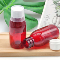 Bouteilles de sirop PET en plastique ambré portable 30ml 50ml 60ml 100ml Liquide de perfusion à bouchon inviolable comprenant 250ml 300ml 500ml