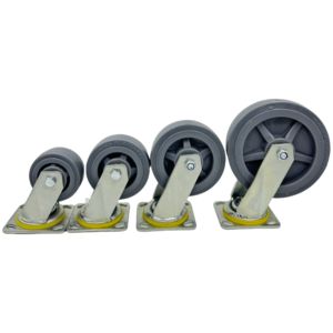Roulettes de chariot industrielles de 5 pouces <span class=keywords><strong>6</strong></span> pouces 8 pouces Roue de roulette en caoutchouc pour camion à main fixe/pivotante avec frein en TPR - Product Image 6