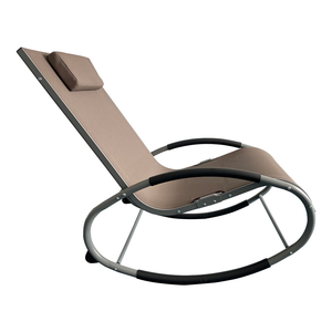 Chaise longue de jardin en aluminium, chaise à bascule de plage, chaise longue orbitale - Product Image 1