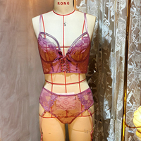 Ensemble de lingerie sexy en dentelle transparente à deux pièces pour femmes grandes tailles - Vente en gros