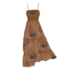 Vestido Hawaiano Personalizado OEM para Mujer, con Estampado, Tirantes Finos, Estilo Smocked, sin Tirantes, Vestido de Vacaciones para Chicas - Product Image 2