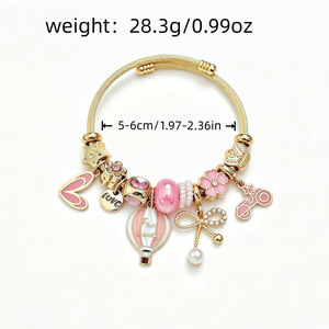 Bracelet en acier inoxydable plaqué or, étanche, en forme de montgolfière, tendance TikTok, de la marque Fanhua Jewelry - Product Image 5