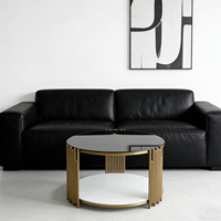 Table basse moderne de luxe ronde, rectangulaire ou carrée, avec pieds argentés, style italien, table basse de luxe pour salon, meubles de salon