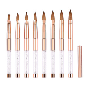 Pinceau à ongles en polygel et acrylique avec manche en métal doré et logo personnalisé, 100% poils de Kolinsky Sable purs, pour poudre acrylique, manucure - Product Image 5