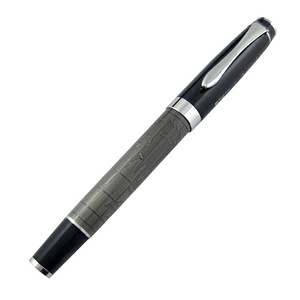 Stylo publicitaire 3D avec motif graphique, pointe 0,5 mm, encre noire, finition brossée bronze antique, motif de <span class=keywords><strong>carte</strong></span> en relief métallique, stylo à bille - Product Image 1